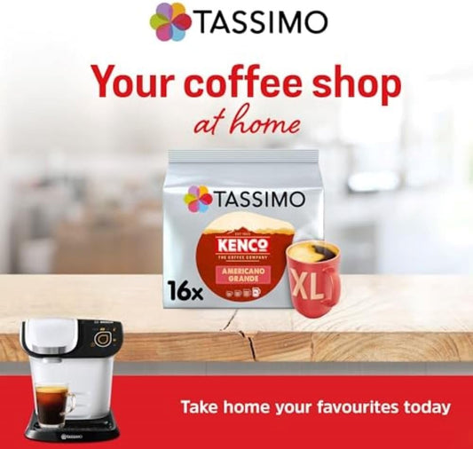 Tassimo Kenco Americano Grande XL Coffee Pods x16 (Pack of 5, Total 80 Drinks)