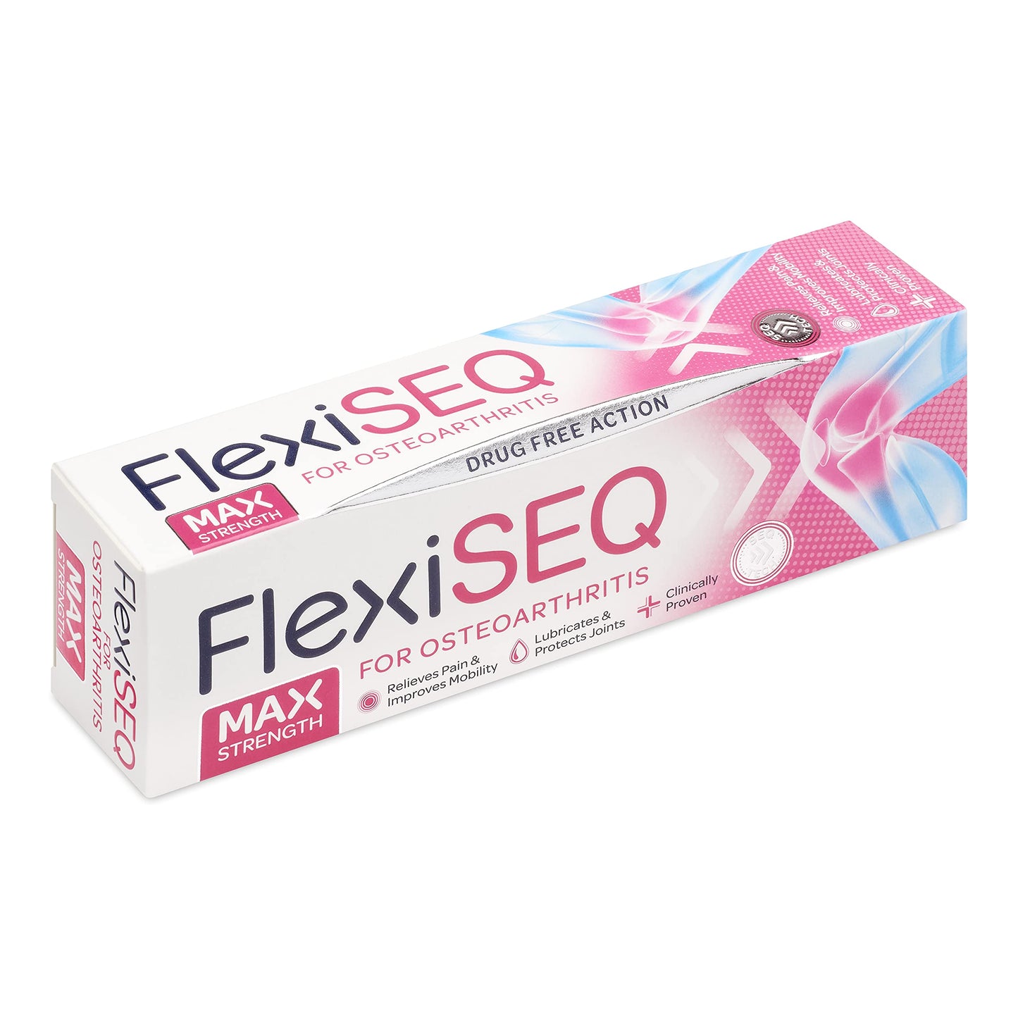 FlexiSEQ Max Strength 50g Gel, Topical Gel for Osteoarthritis, Drug Free, for All synovial Joints (HIPS, Knees, Shoulders, Hands, feet etc)