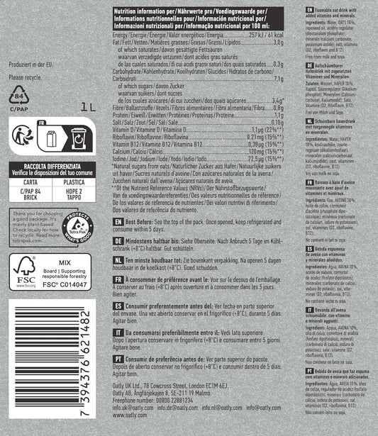 Oatly Barista Oat Drink Long Life 6x1Litre
